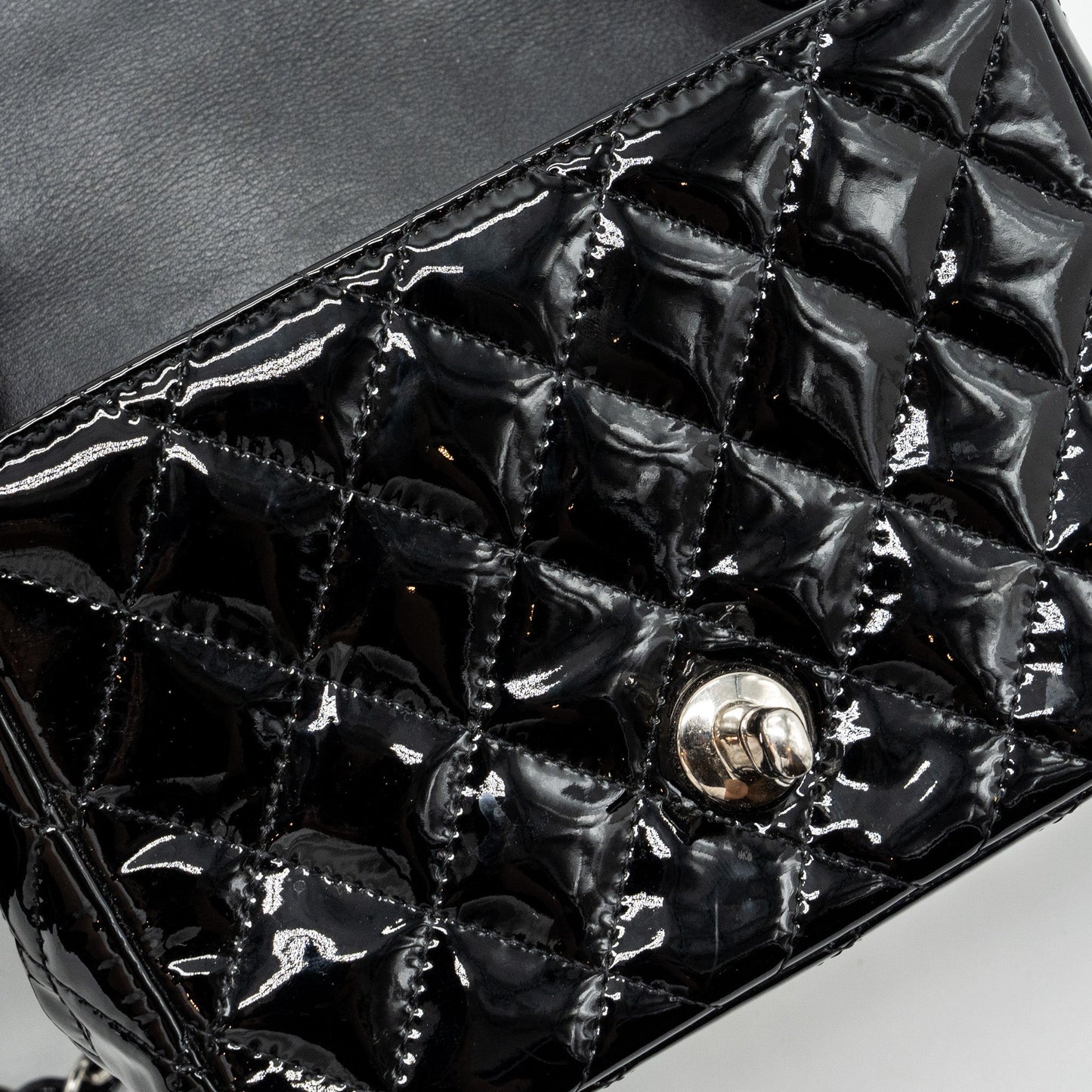 Chanel Classic Mini Square Flap Bag Patent Black