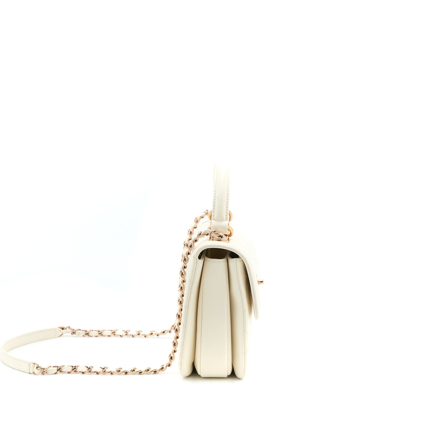 Chanel Small Trendy CC Lambskin White R (Microchip)