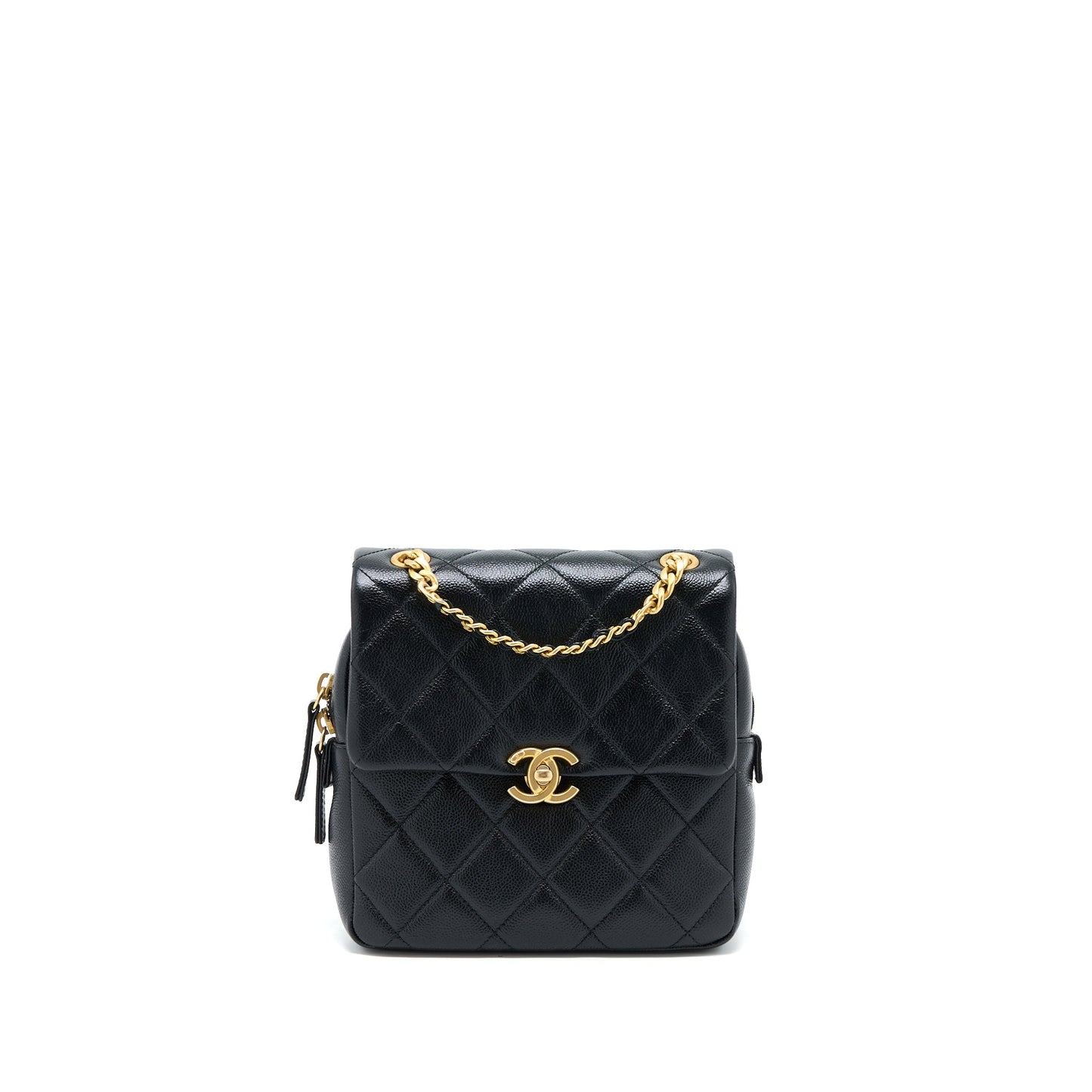 Chanel 22P Flap Backpack Caviar Black Brushed  (Microchip)