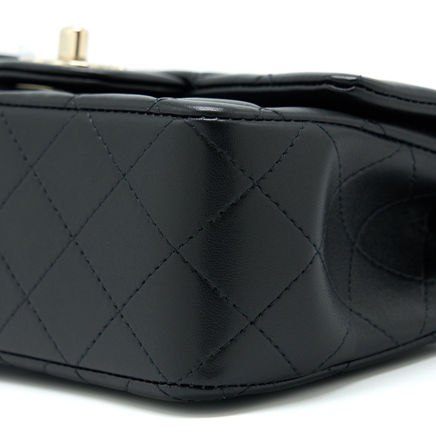 Chanel Top Handle Mini Rectangular Flap Bag Lambskin Black L