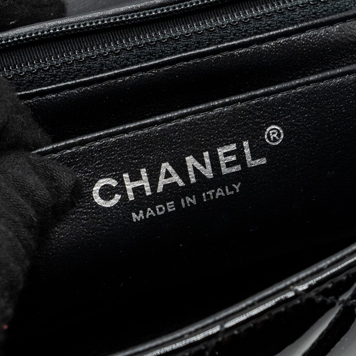 Chanel Classic Mini Square Flap Bag Patent Black