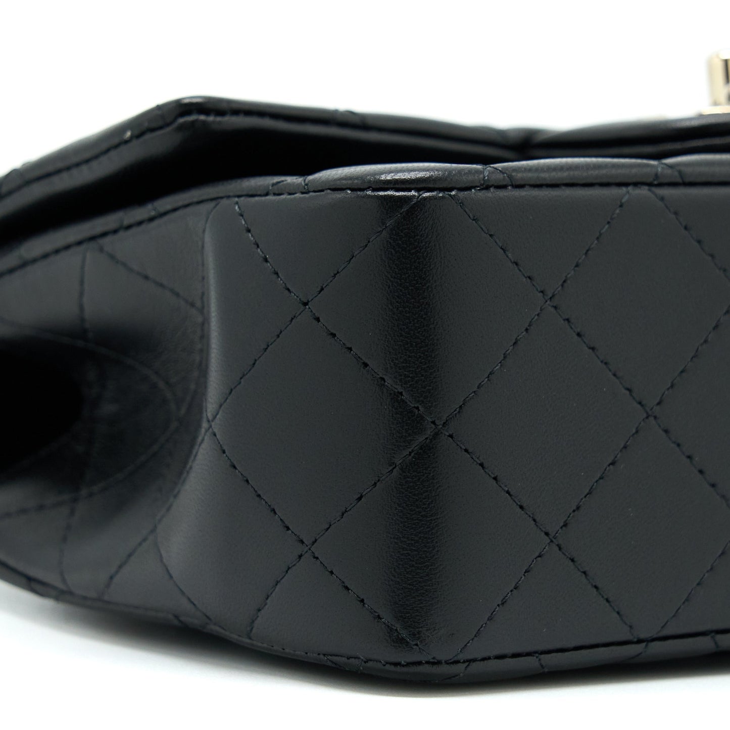 Chanel Top Handle Mini Rectangular Flap Bag Lambskin Black L