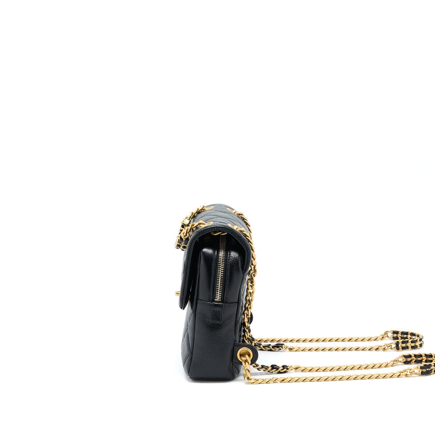 Chanel 22P Flap Backpack Caviar Black Brushed  (Microchip)