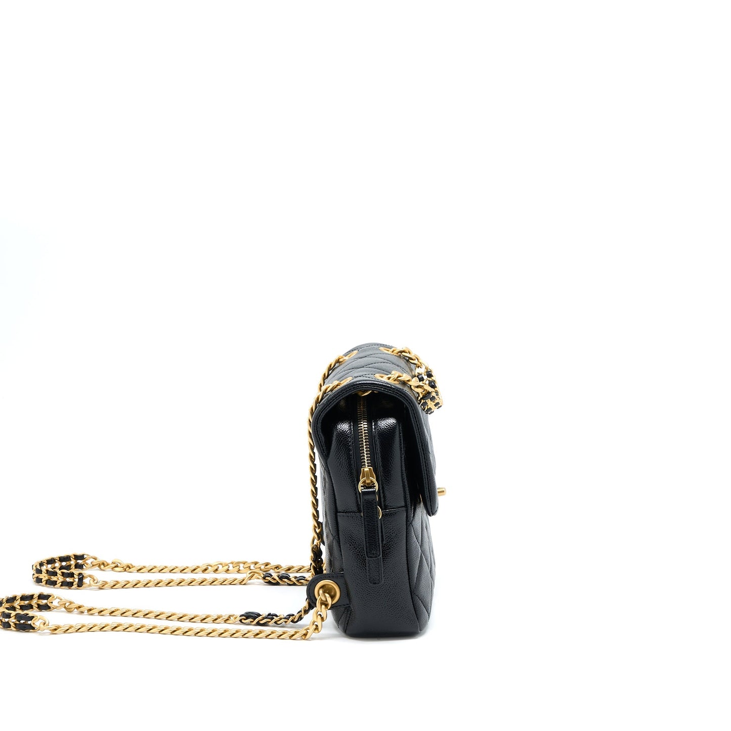 Chanel 22P Flap Backpack Caviar Black Brushed  (Microchip)