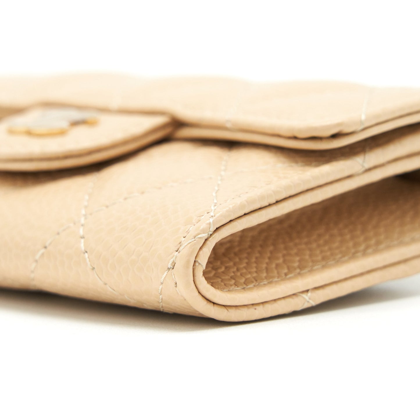 Chanel Classic Mini Flap Cardholder Caviar Beige