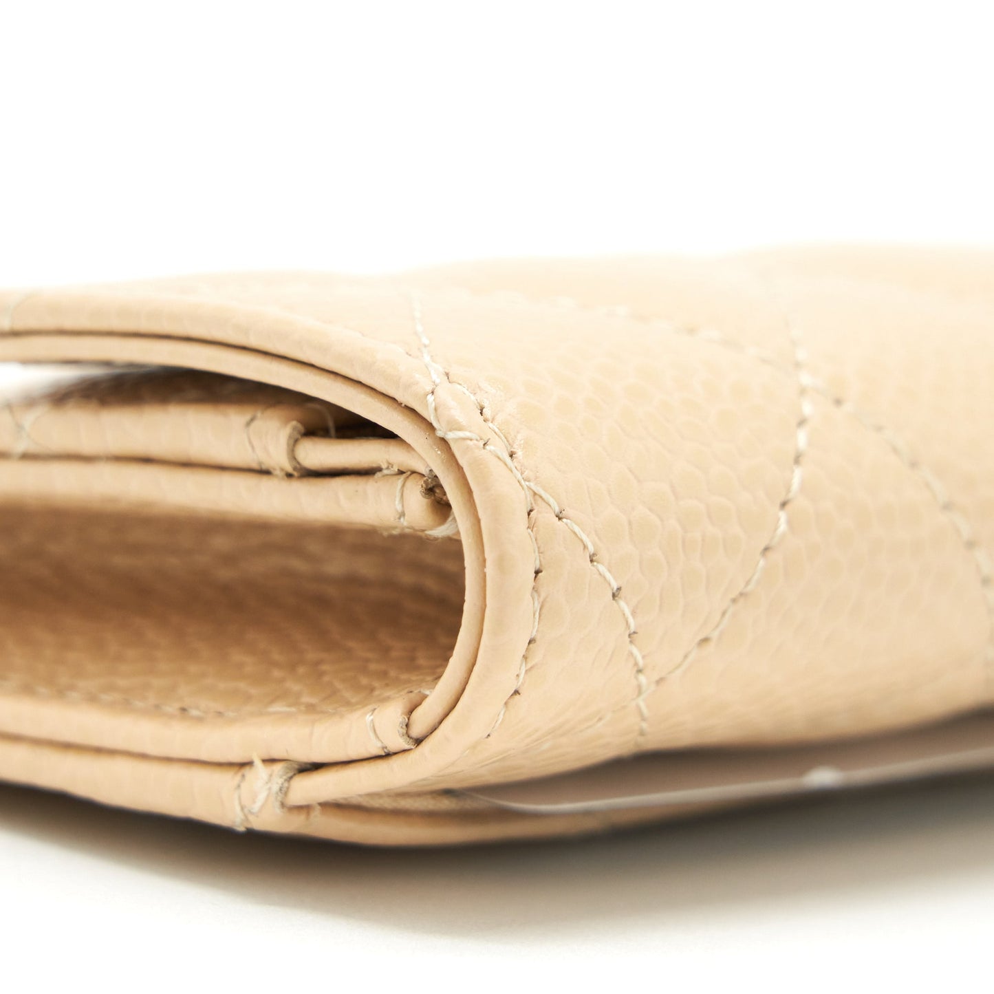 Chanel Classic Mini Flap Cardholder Caviar Beige