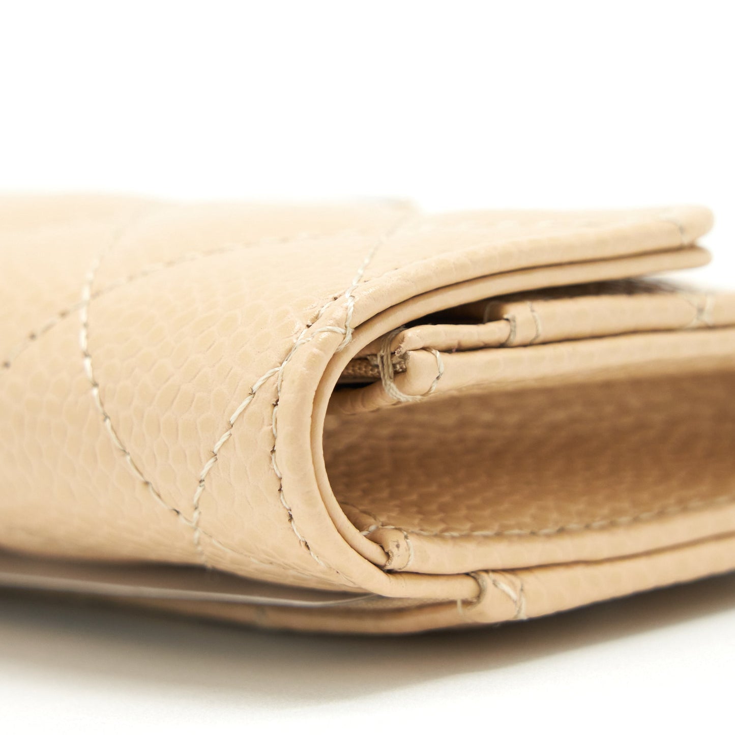 Chanel Classic Mini Flap Cardholder Caviar Beige