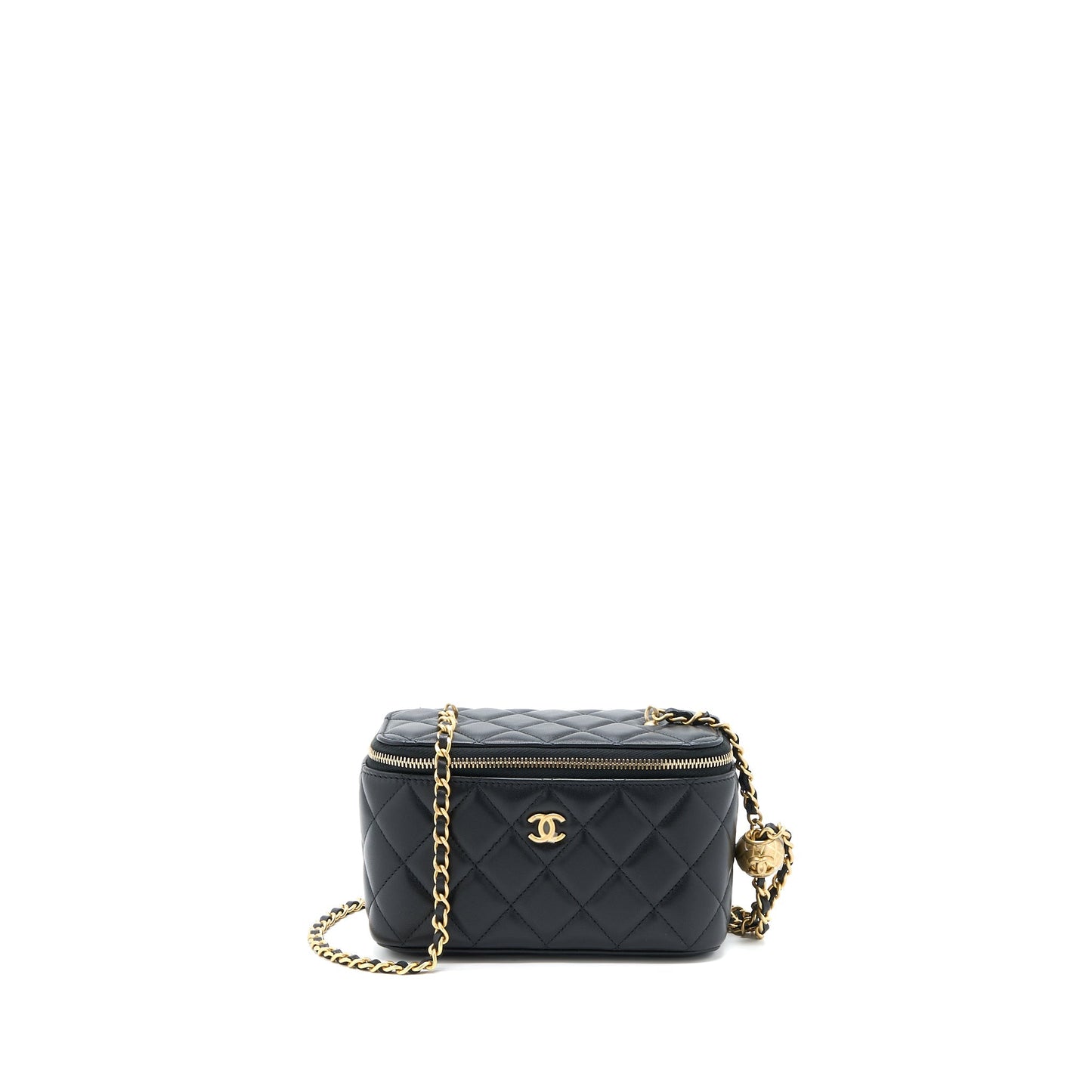 Chanel Pearl Crush Long Vanity Lambskin Black  (Microchip)