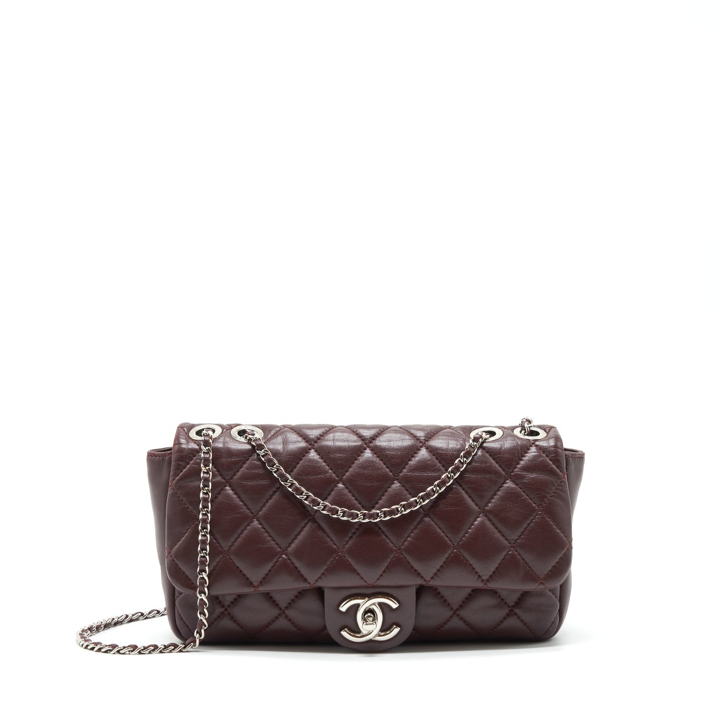 Chanel Coco Rain Flap Bag Lambskin Burgundy