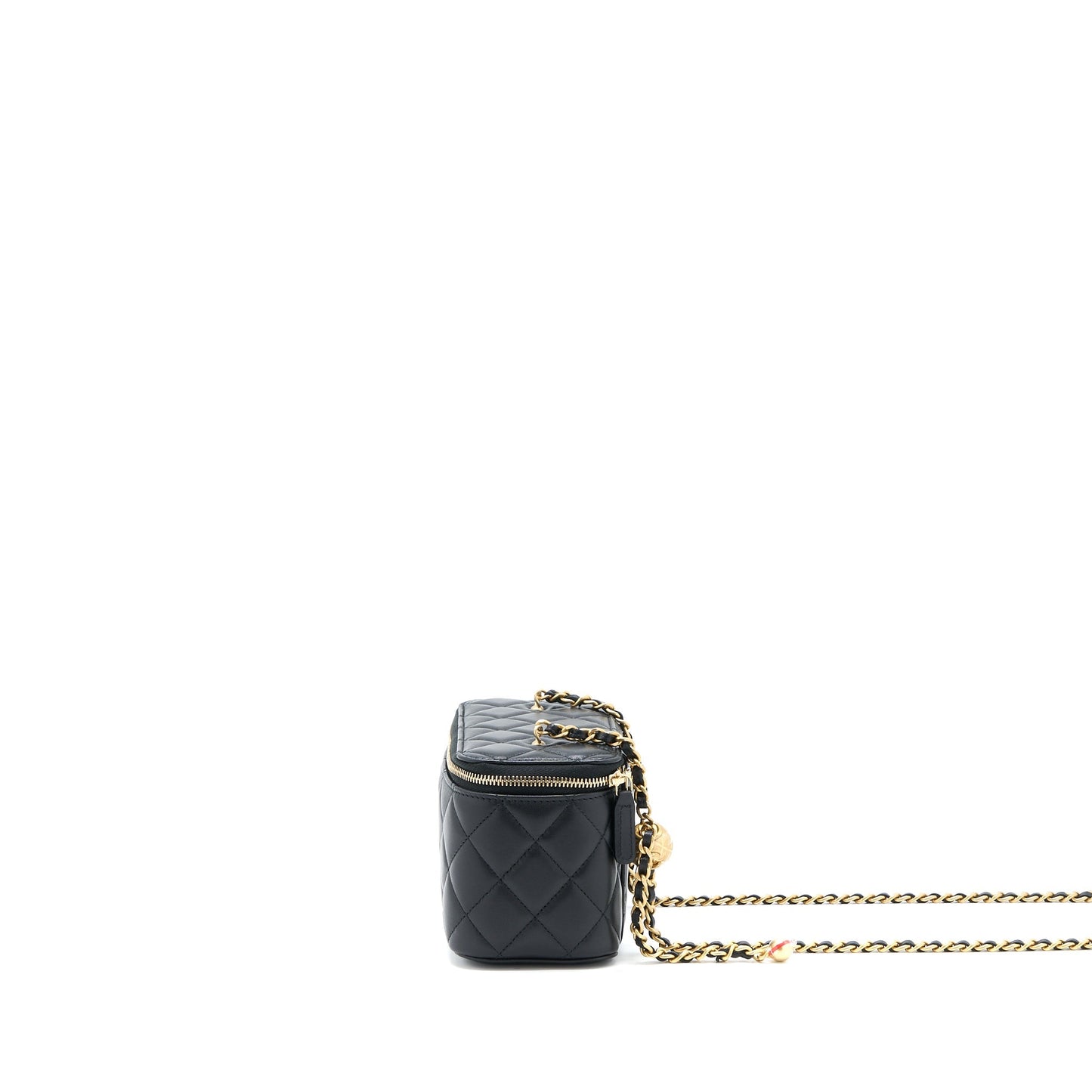 Chanel Pearl Crush Long Vanity Lambskin Black  (Microchip)