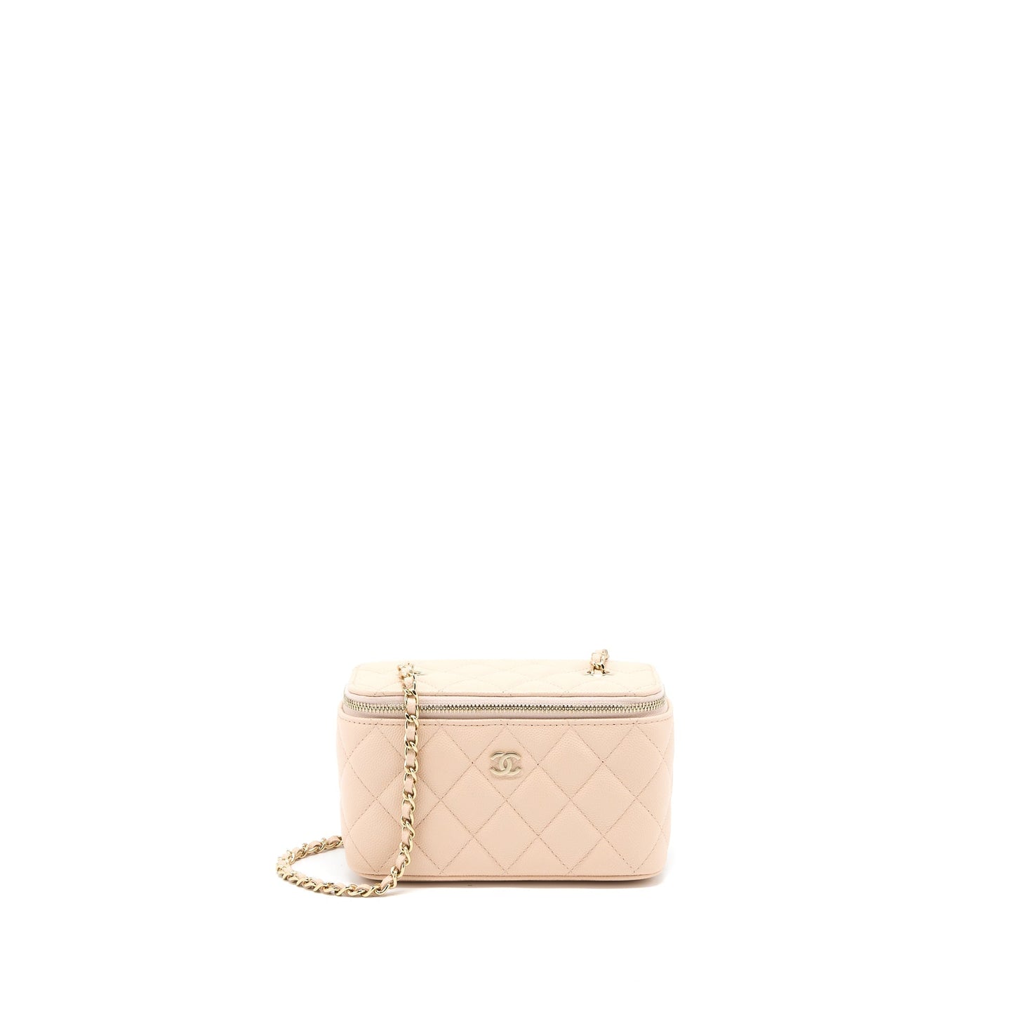 Chanel Long Vanity Case Caviar Light Pink L