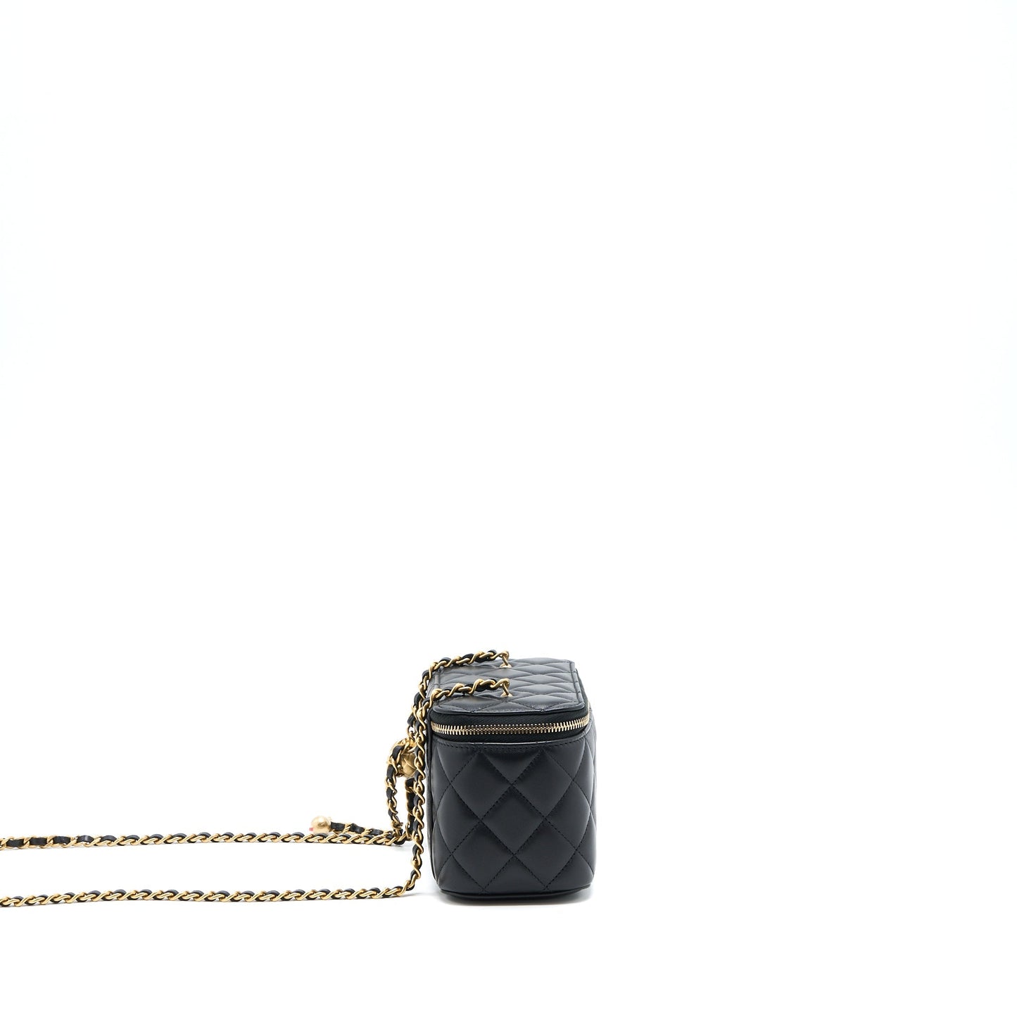 Chanel Pearl Crush Long Vanity Lambskin Black  (Microchip)