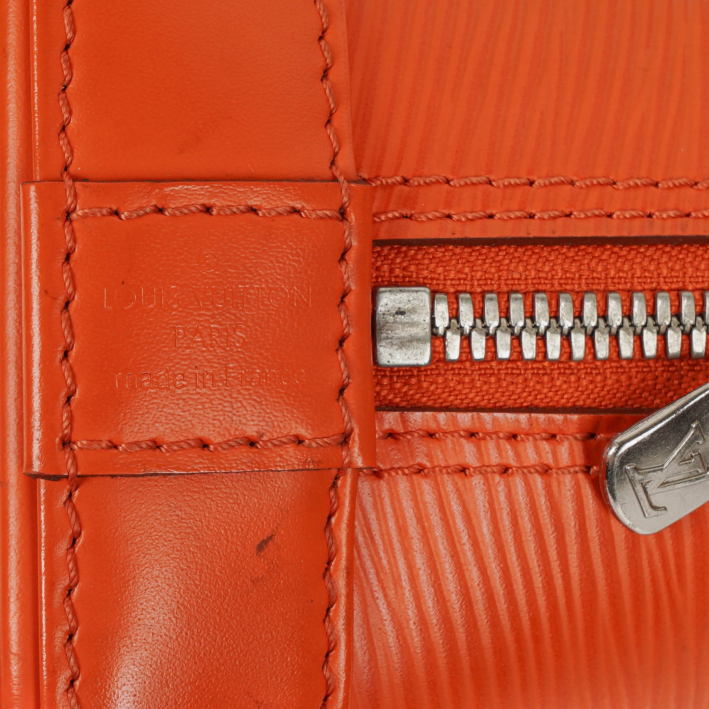 Louis Vuitton Alma BB Piment EPI Leather Handbag