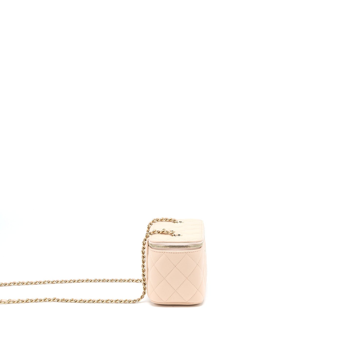 Chanel Long Vanity Case Caviar Light Pink L