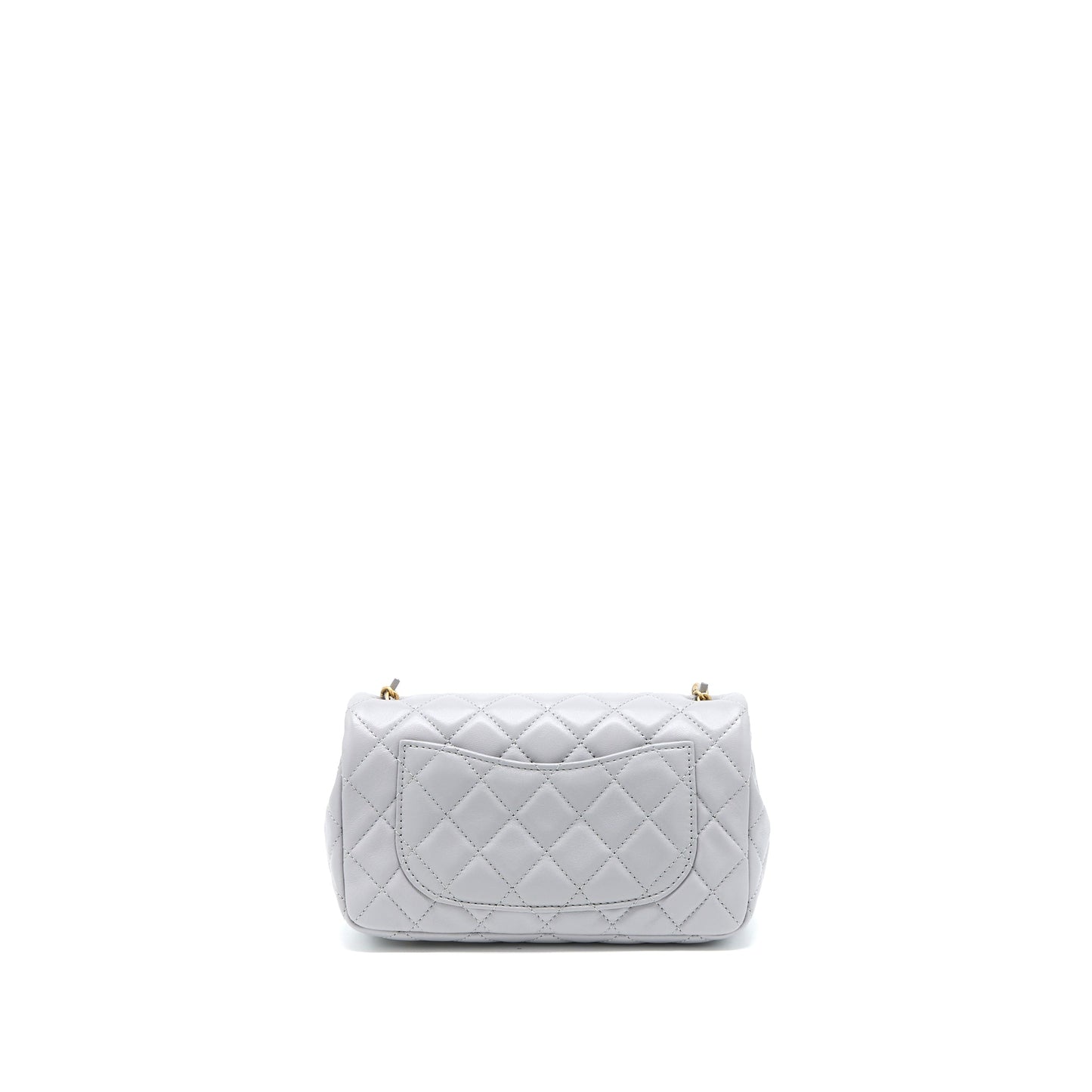 Chanel Pearl Crush Mini Rectangular Flap Bag Lambskin Light Grey Brushed  (Microchip)