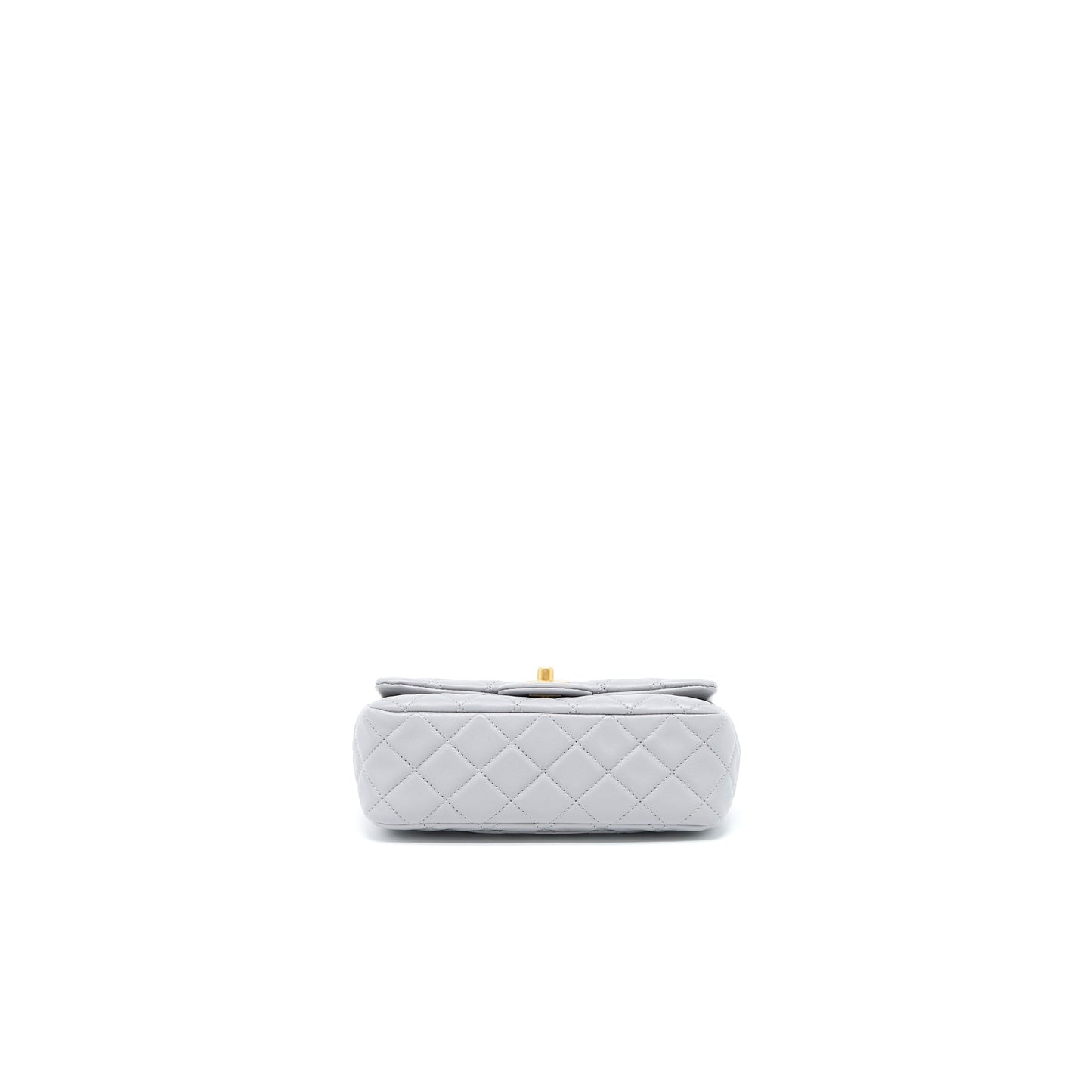 Chanel Pearl Crush Mini Rectangular Flap Bag Lambskin Light Grey Brushed  (Microchip)