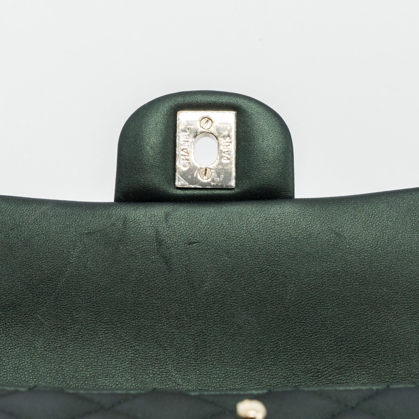 Chanel Top Handle Mini Rectangular Flap Bag Lambskin Dark Green L (microchip)