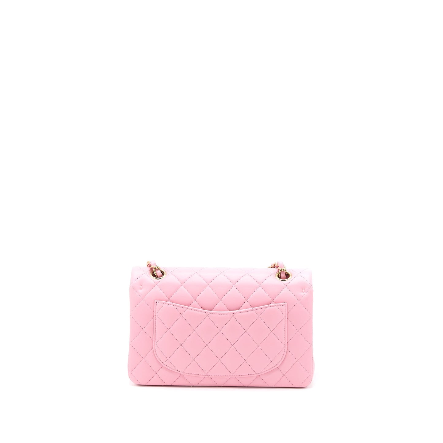 Chanel Small Classic Flap Bag Lambskin Pink L (Microchip)