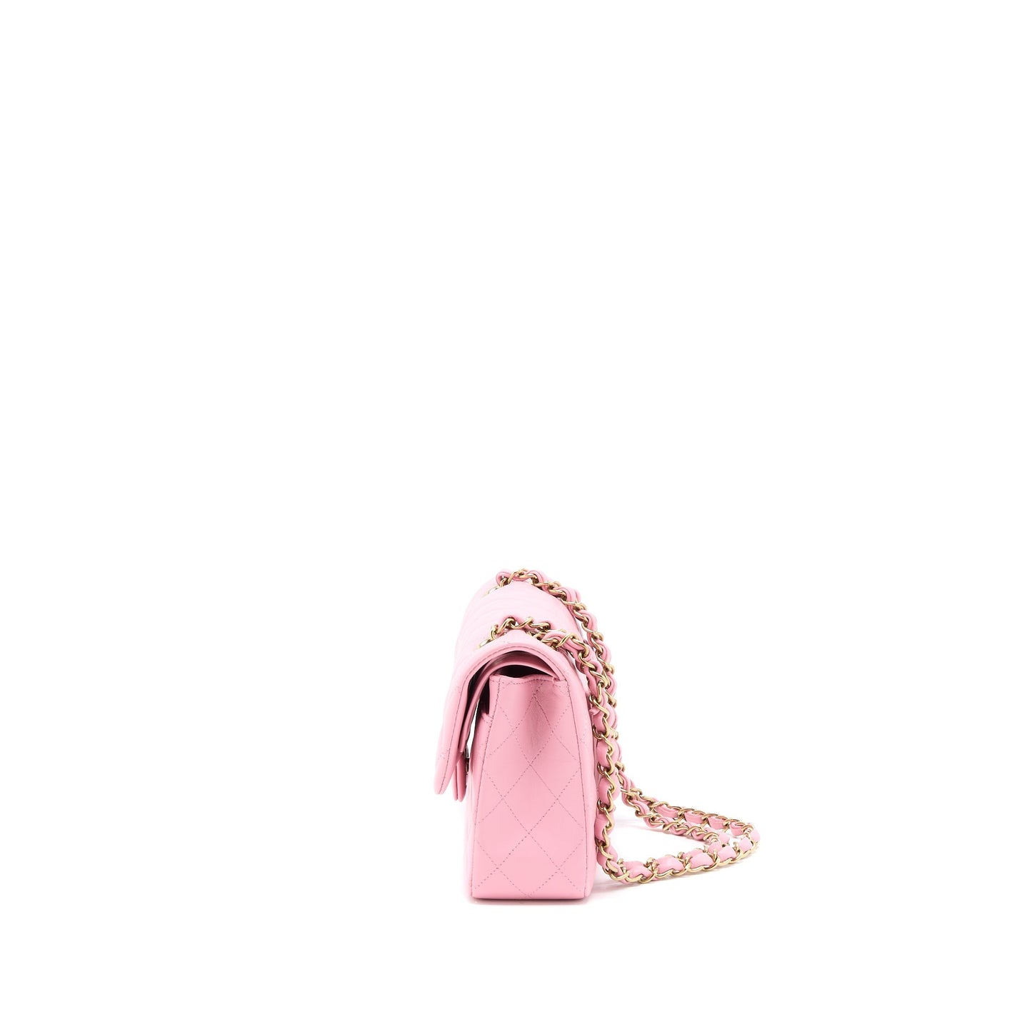 Chanel Small Classic Flap Bag Lambskin Pink L (Microchip)