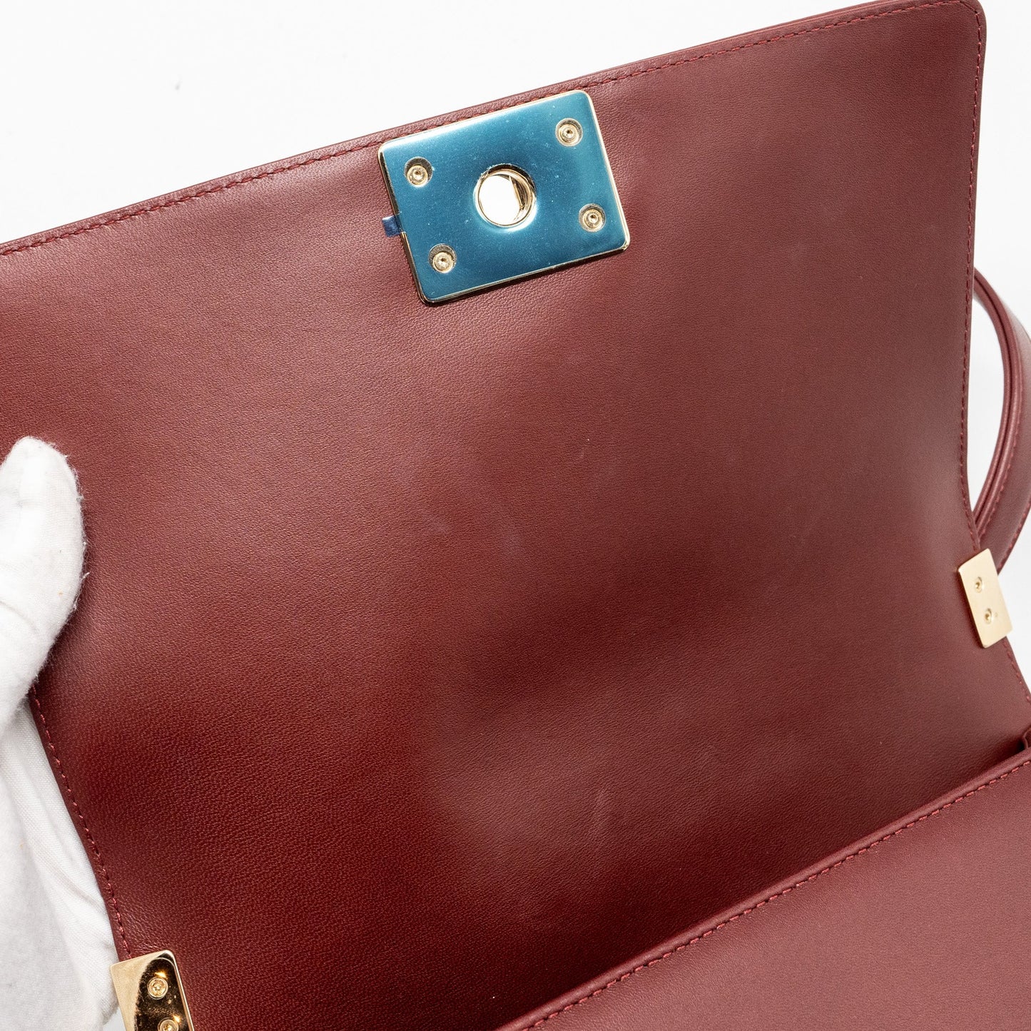 Chanel Medium Boy Bag Lambskin Dark Red L