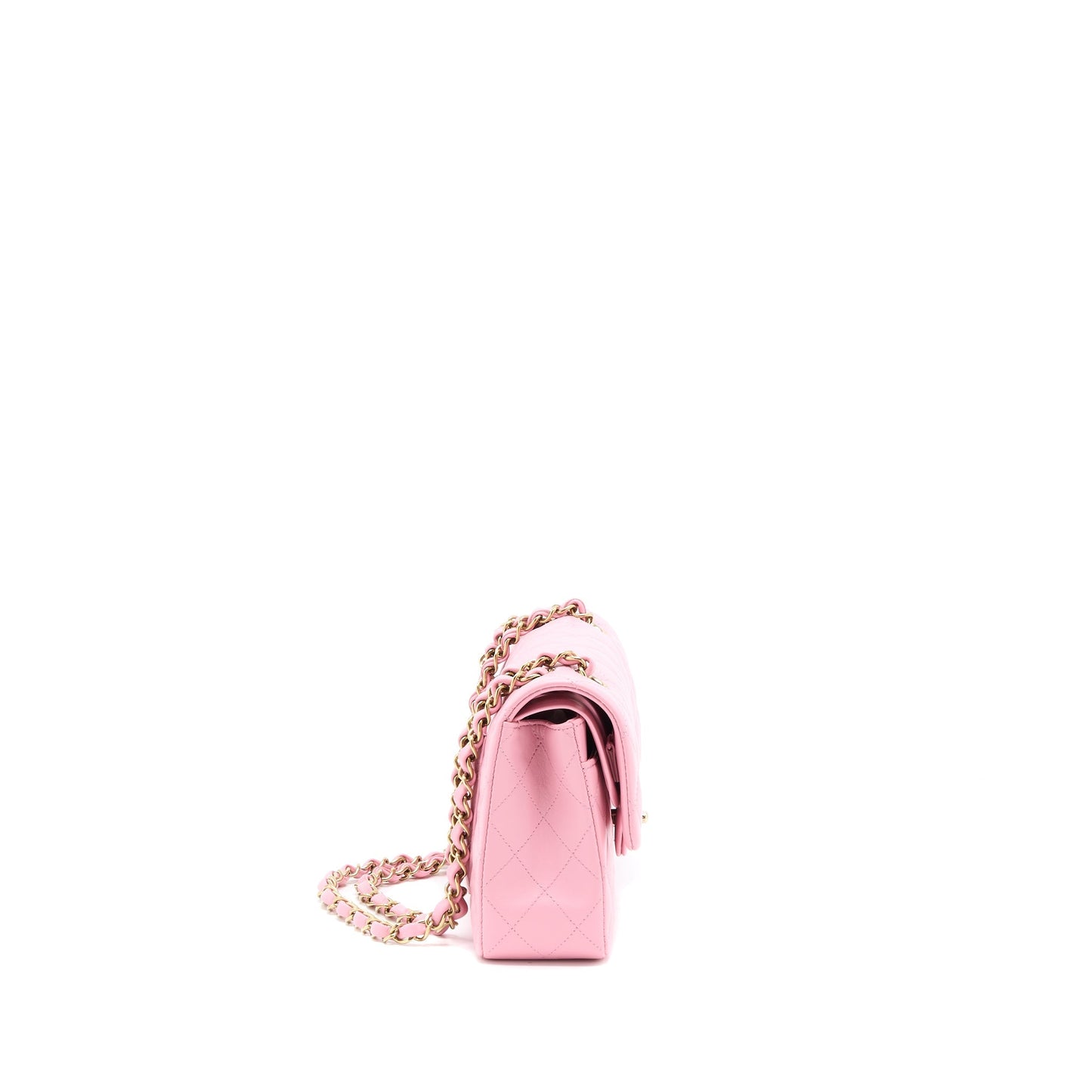 Chanel Small Classic Flap Bag Lambskin Pink L (Microchip)
