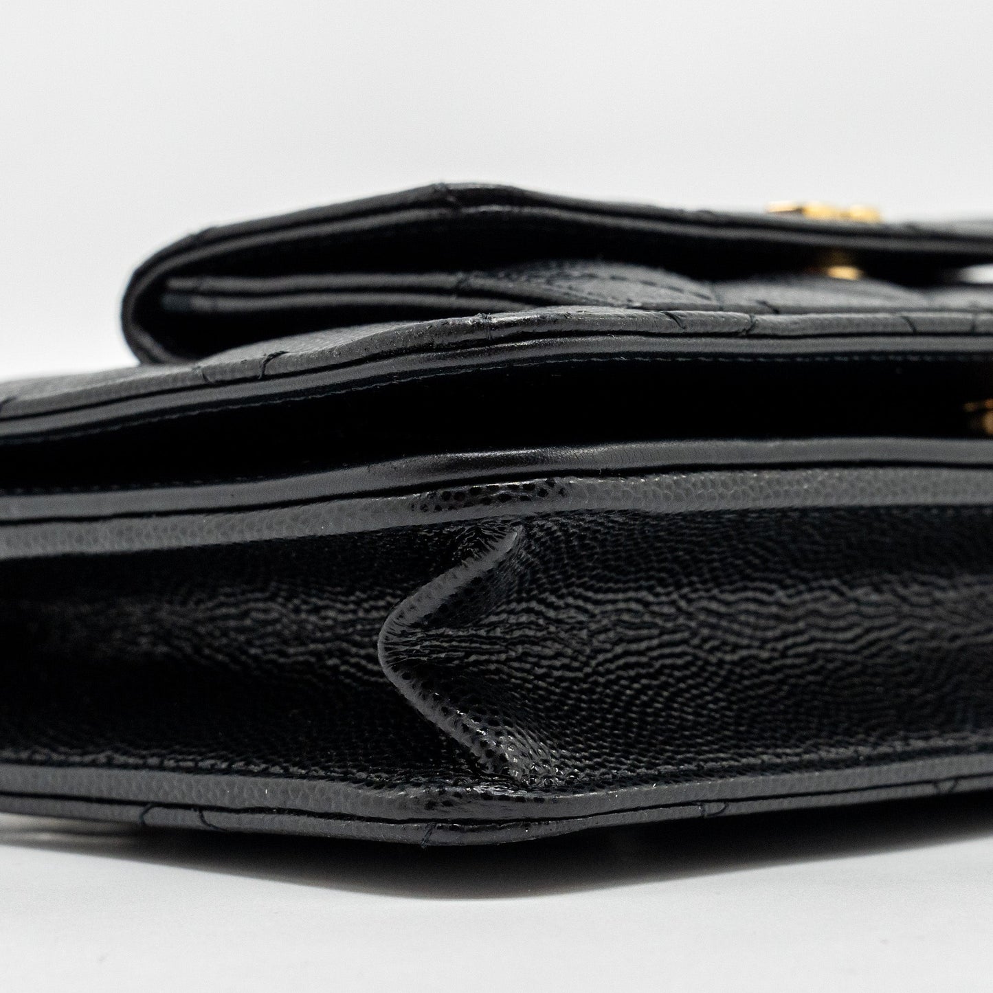 Chanel flap wallet with chain caviar black  (microchip)