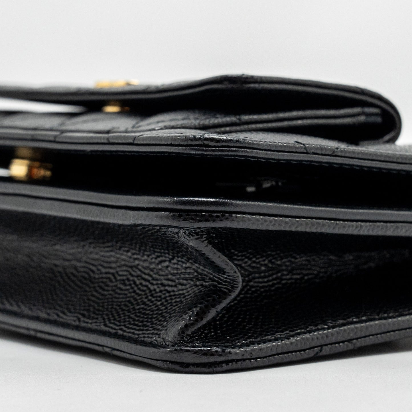 Chanel flap wallet with chain caviar black  (microchip)