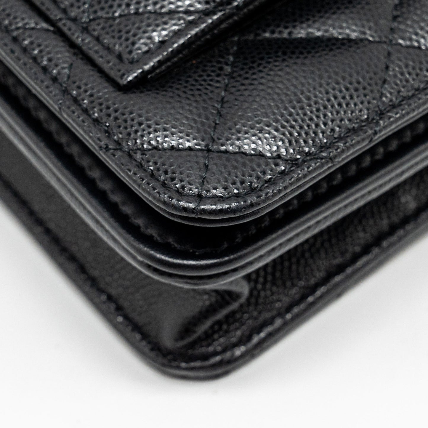 Chanel flap wallet with chain caviar black  (microchip)