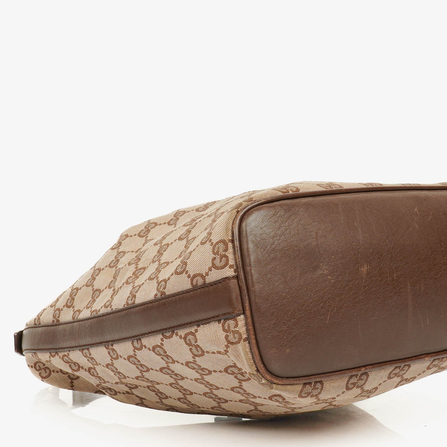 Gucci Monogram Canvas and Leather Hobo Shoulder Bag