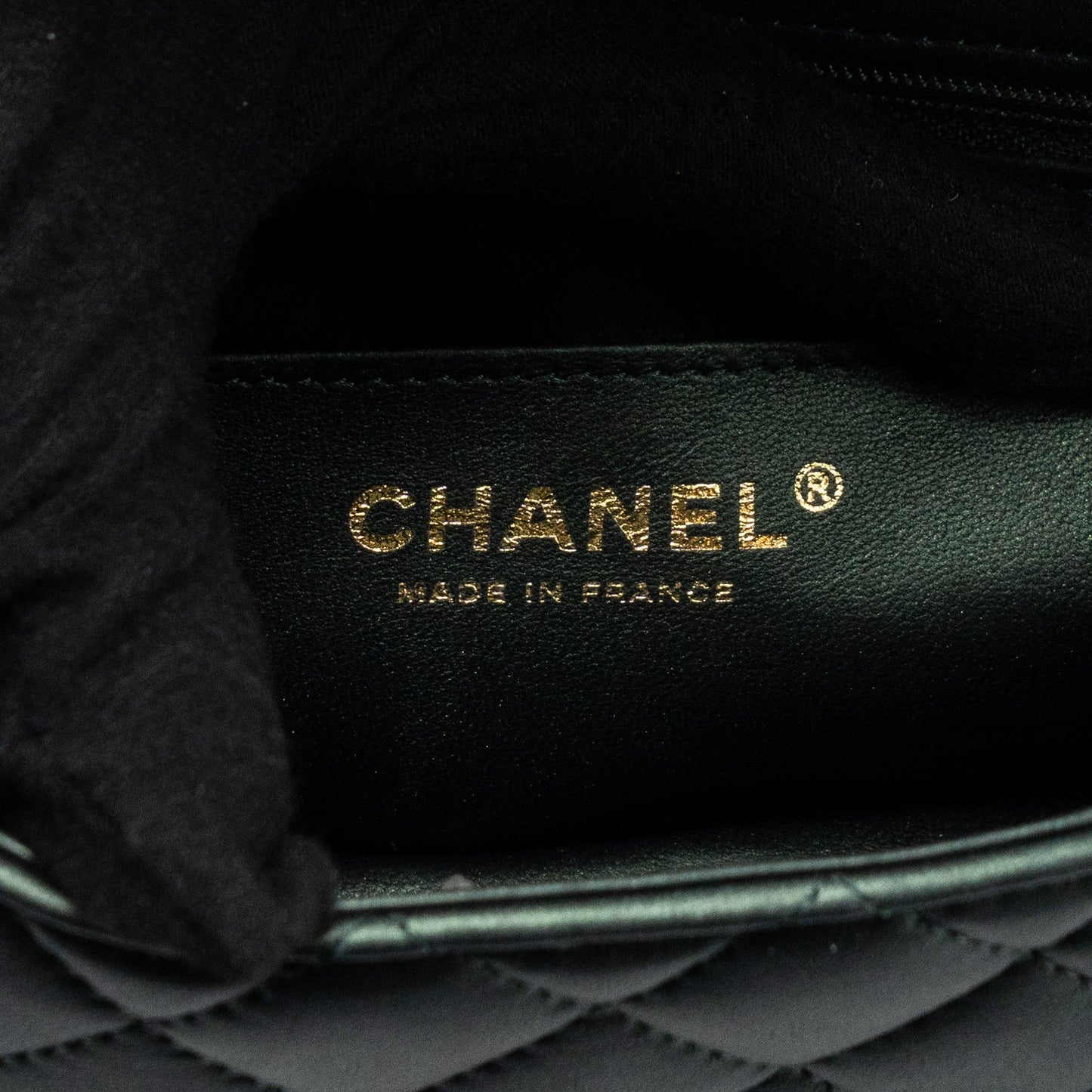 Chanel Top Handle Mini Rectangular Flap Bag Lambskin Dark Green L (microchip)