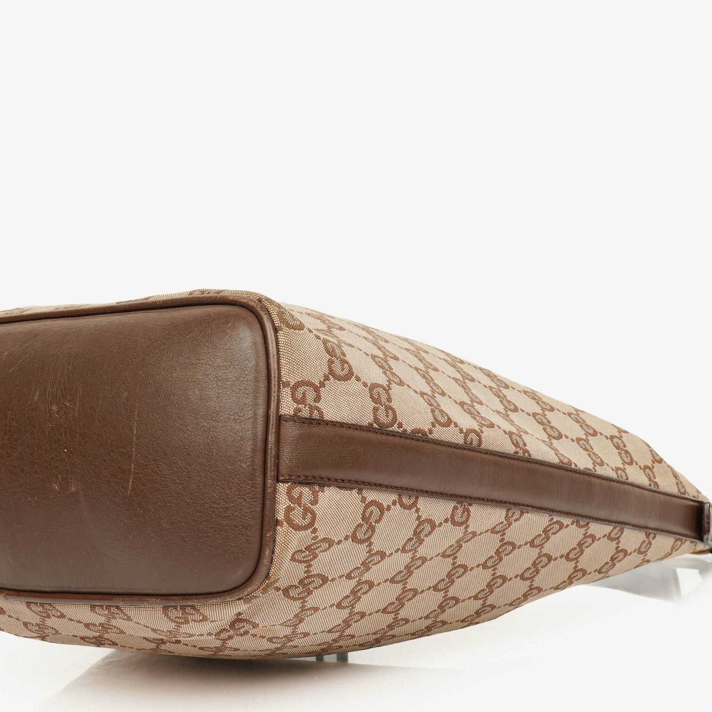 Gucci Monogram Canvas and Leather Hobo Shoulder Bag