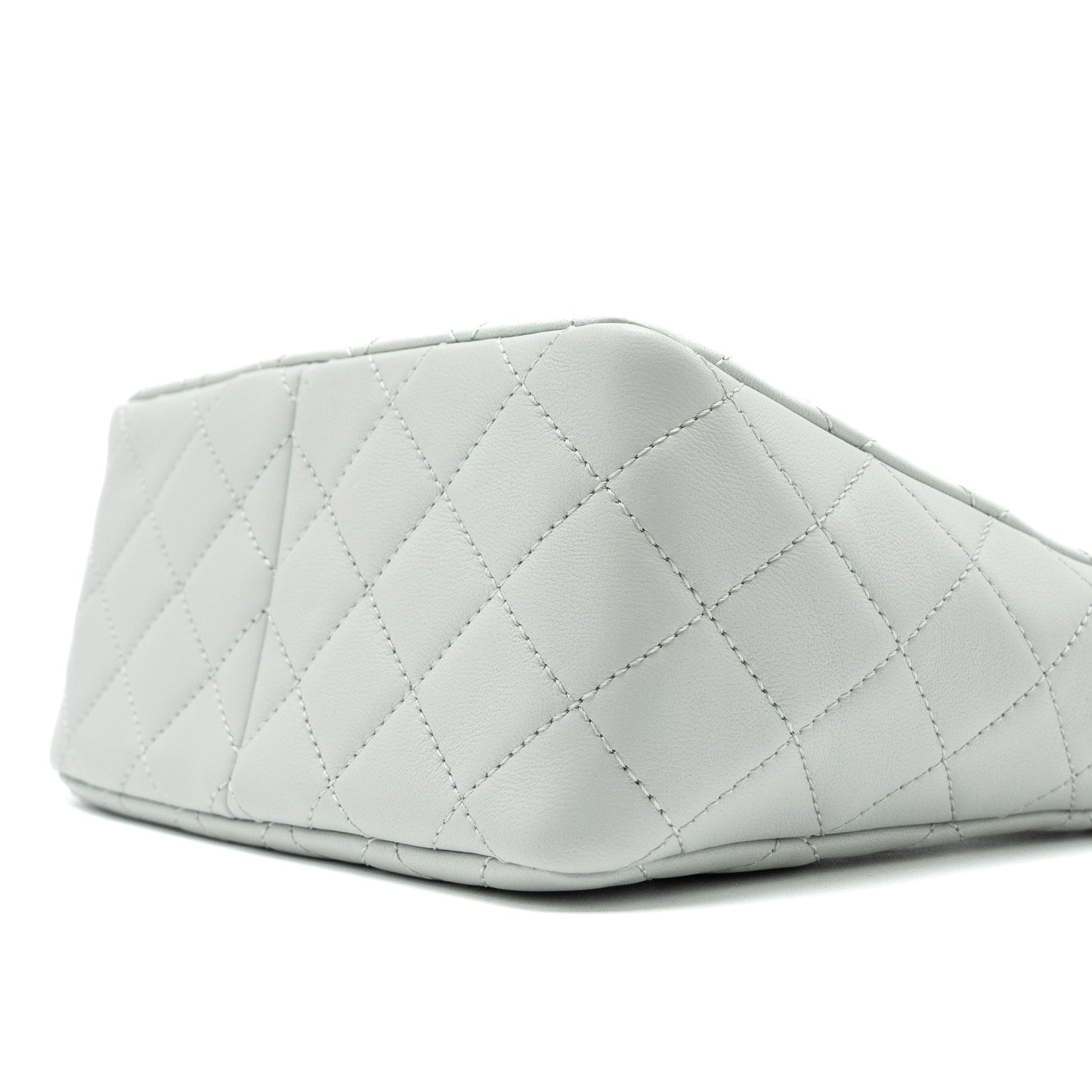 Chanel Pearl Crush Hobo Bag Lambskin Light Grey Brushed  (Microchip)