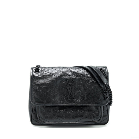 Saint Laurent Medium Niki Purse crinkled Vintage so black