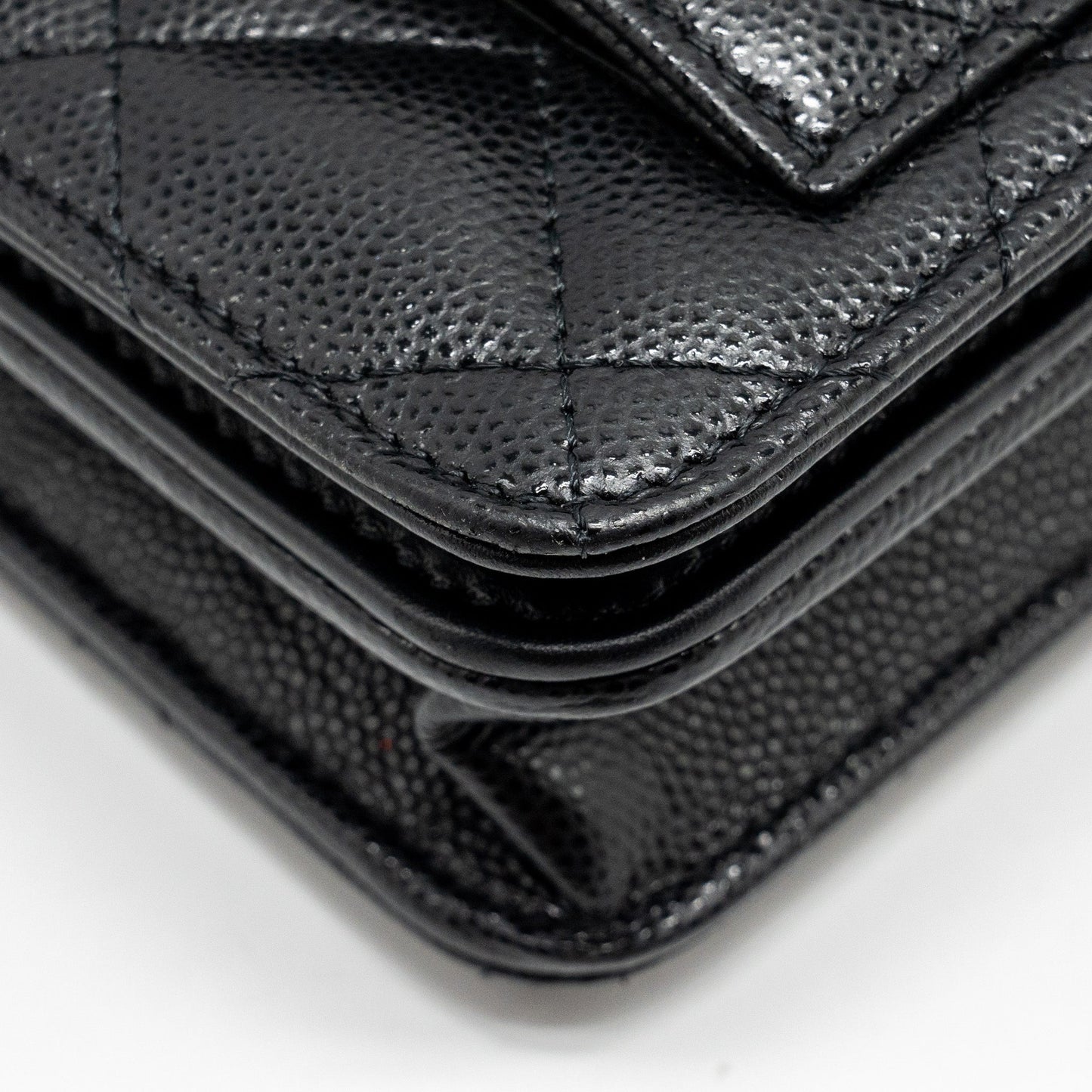 Chanel flap wallet with chain caviar black  (microchip)