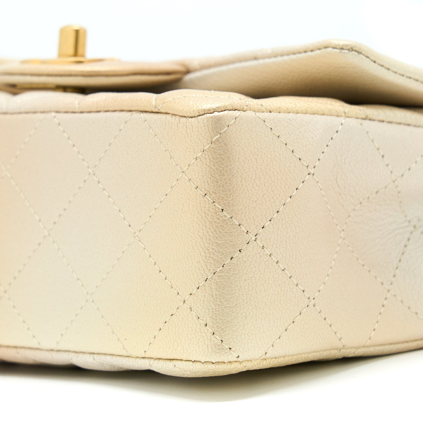 Chanel 22C Mini Rectangular Flap Bag Goatskin Ombre Beige Brushed
