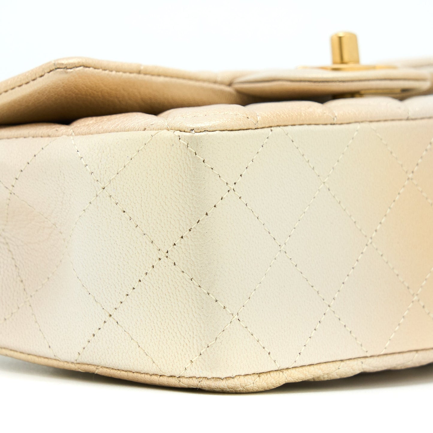 Chanel 22C Mini Rectangular Flap Bag Goatskin Ombre Beige Brushed