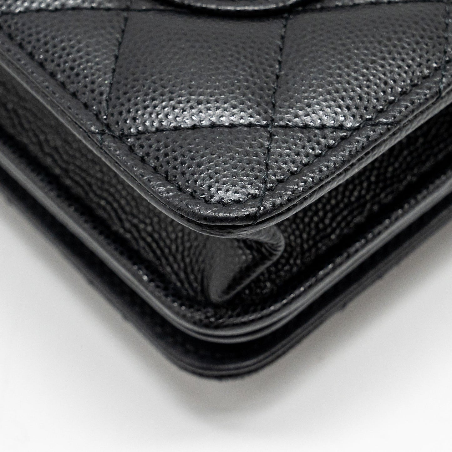Chanel flap wallet with chain caviar black  (microchip)