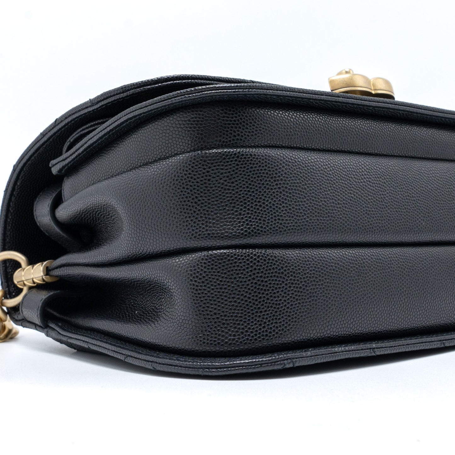 Chanel Messenger Bag Caviar Black Brushed  (Microchip)