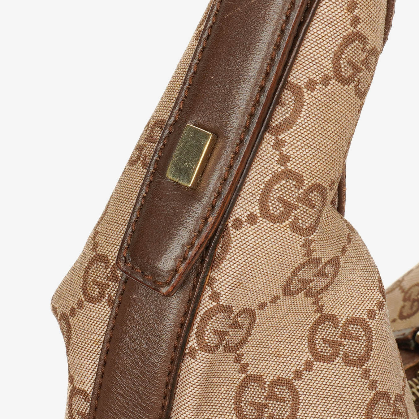 Gucci Monogram Canvas and Leather Hobo Shoulder Bag