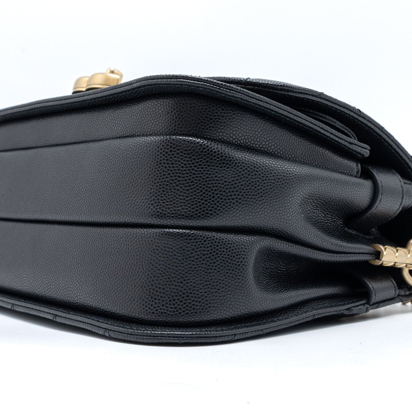 Chanel Messenger Bag Caviar Black Brushed  (Microchip)