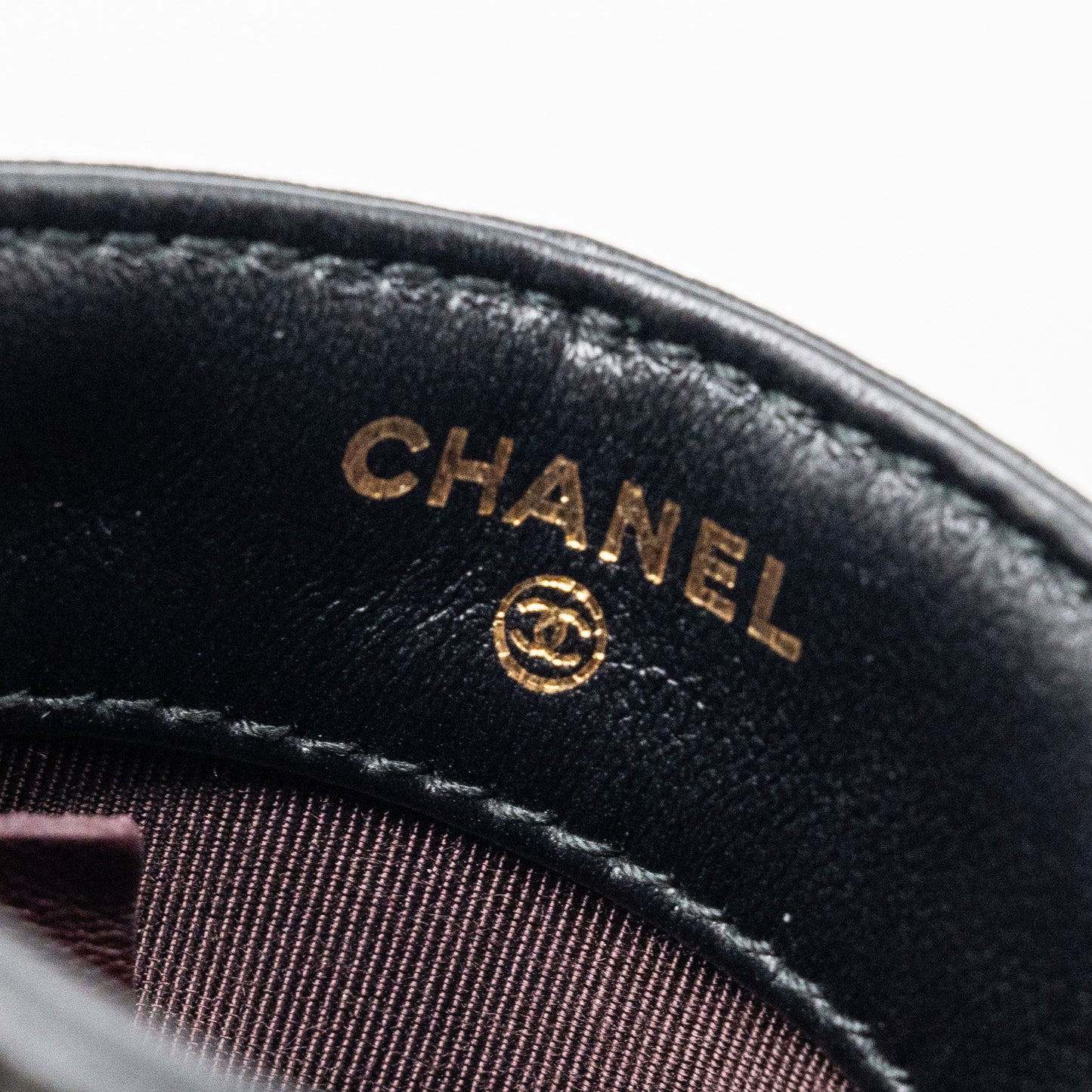 Chanel Gold Clutch O Chain Phone Holder Lambskin Black L