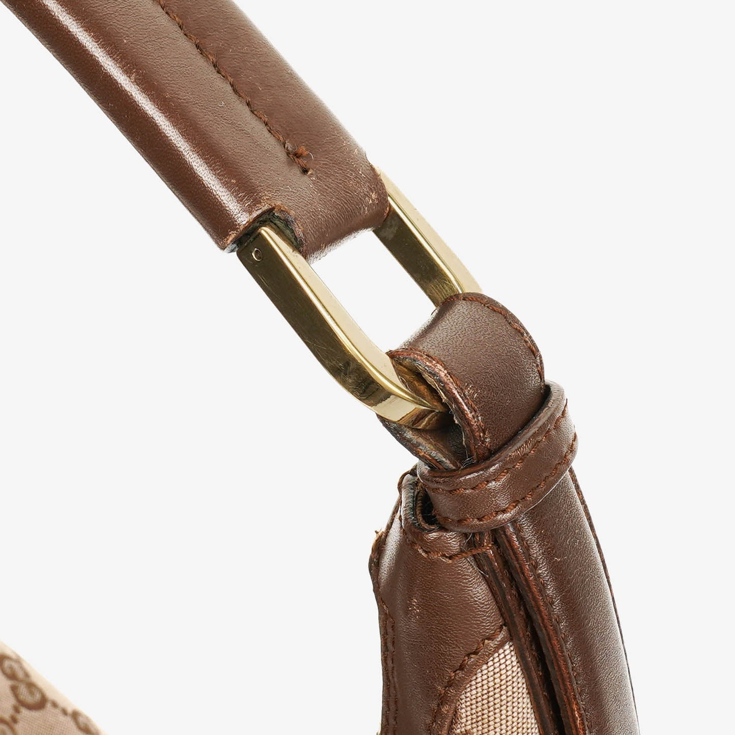 Gucci Monogram Canvas and Leather Hobo Shoulder Bag