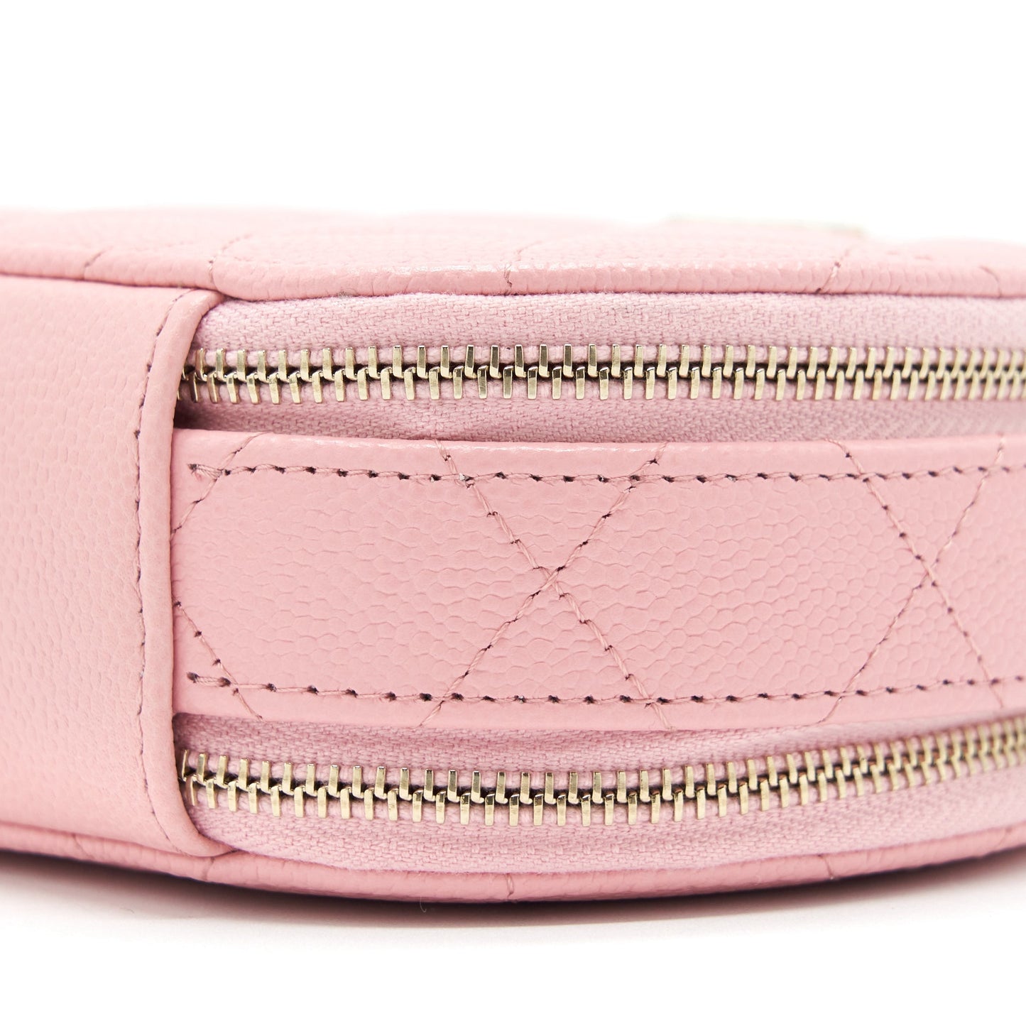 Chanel 22C Mini Round Purse Vanity Caviar Light Pink L