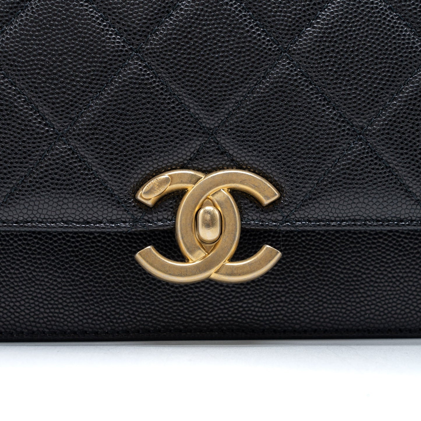 Chanel Messenger Bag Caviar Black Brushed  (Microchip)