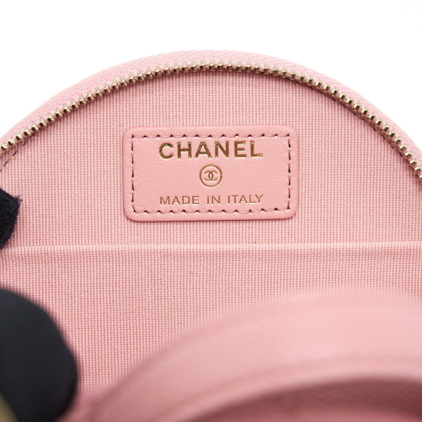 Chanel 22C Mini Round Purse Vanity Caviar Light Pink L
