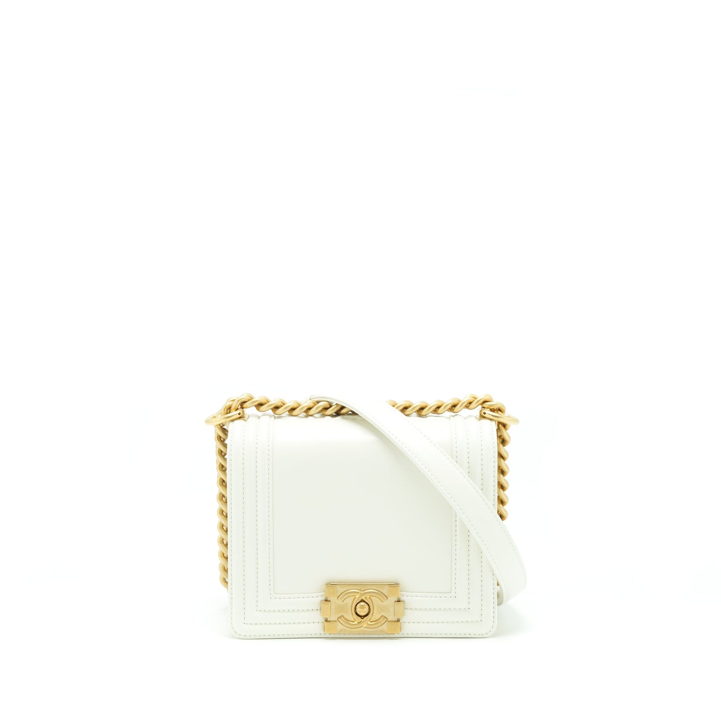 Chanel Mini Boy Handbag Calfskin White