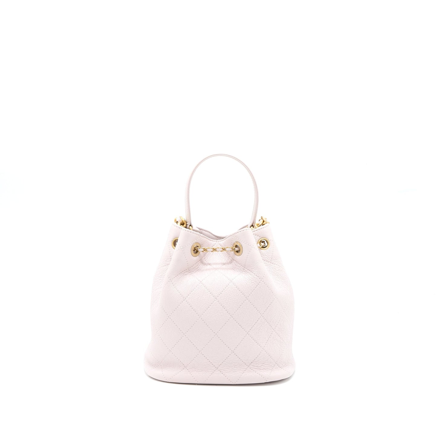 Chanel Drawstring Bucket Bag Lambskin Light Pink