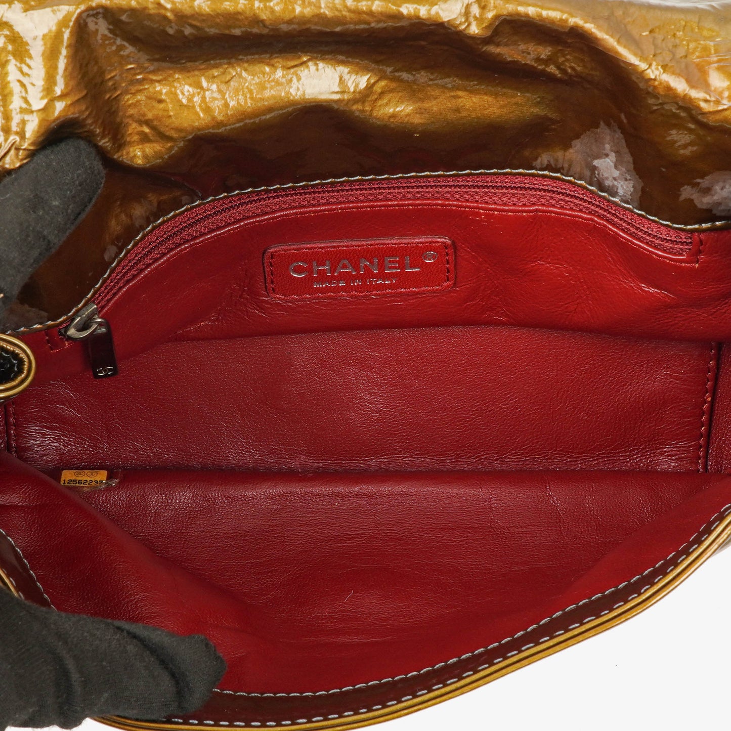 Chanel Accordion Patent Leather CC Flap Bag