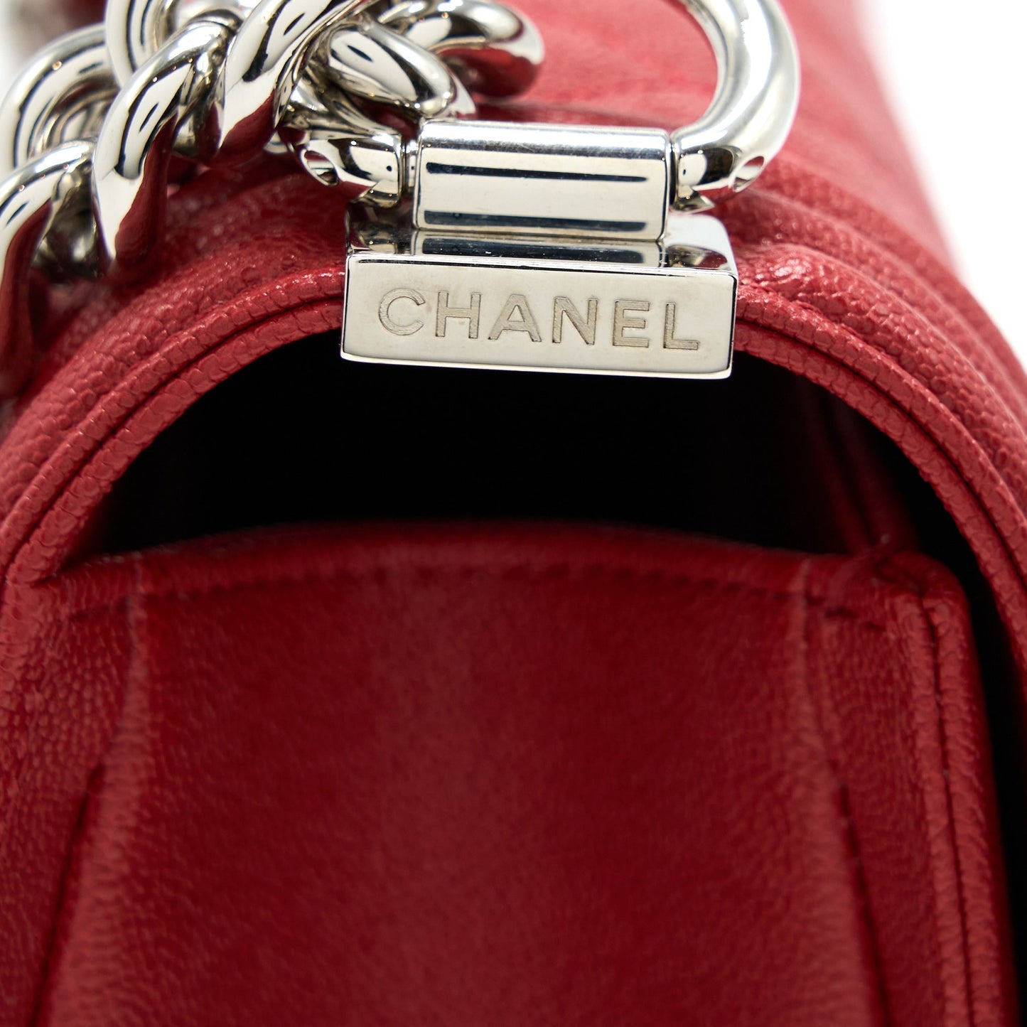 Chanel Medium Boy Bag Caviar Red