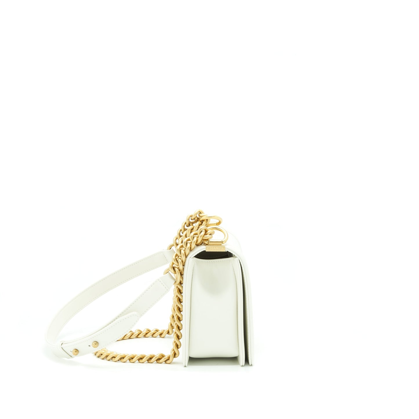 Chanel Mini Boy Handbag Calfskin White
